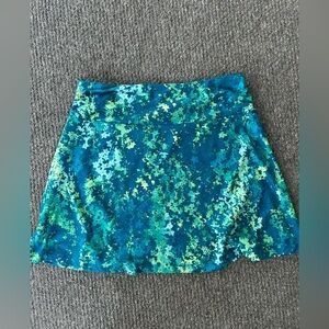 L.L. Bean Blue and Green Activewear Skirt